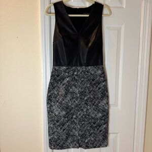 NWT Banana Republic Womens Faux Leather Bodice Midi Dress